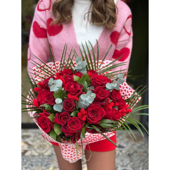 SEVGİLİLER GÜNÜ 21 GÜL BUKETİ